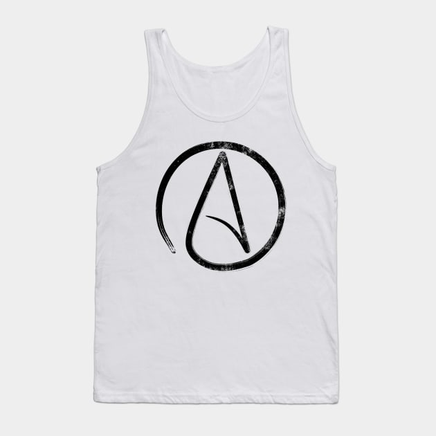 Atheism Sign Black distressed atheist Tank Top by Dr_Squirrel